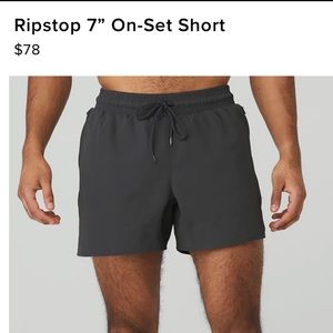 Alo Yoga Men Grey RipStop 7” On-Set Short NWT ONE LEFT